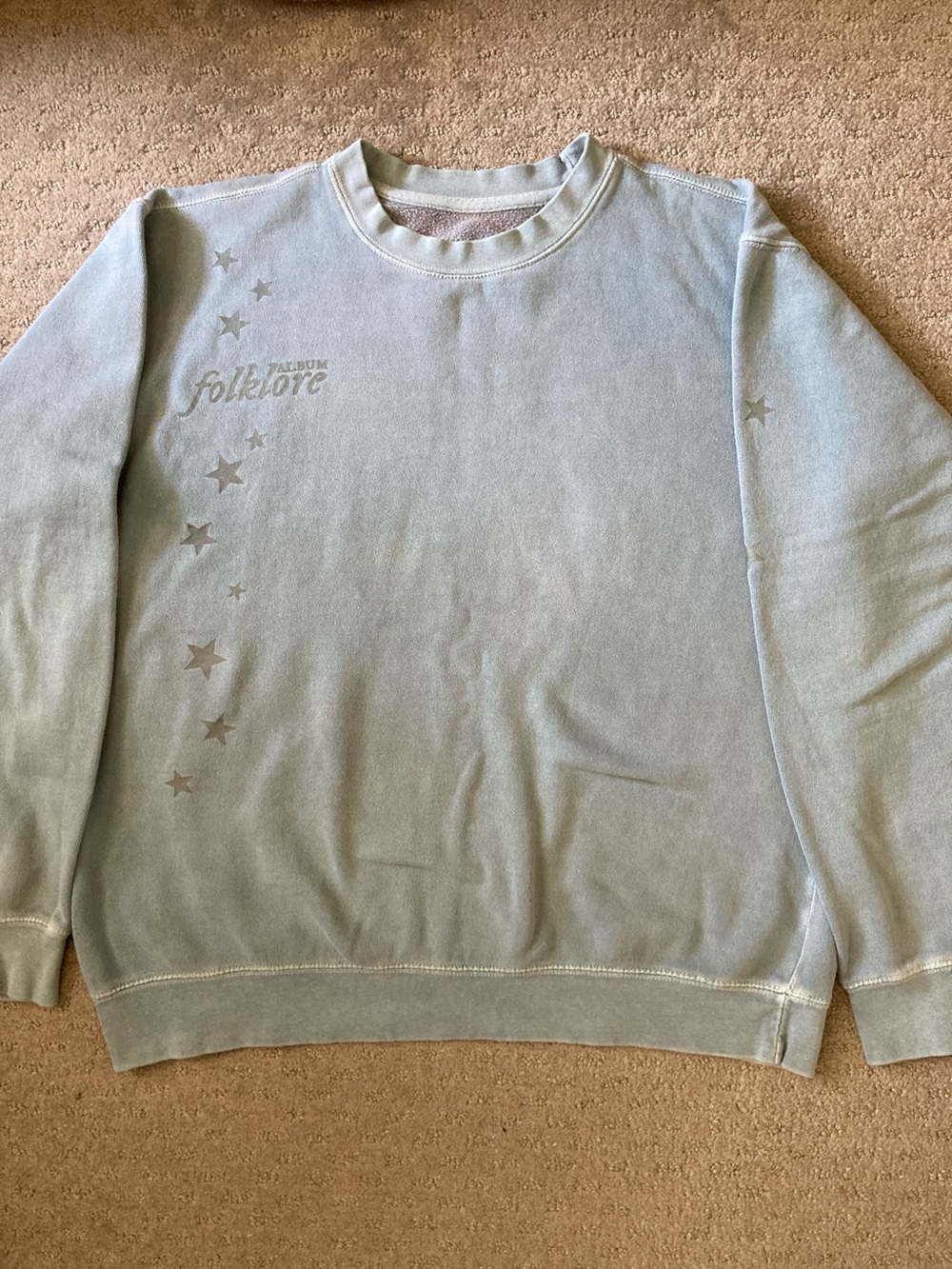 Taylor Swift light blue Folklore sweatshirt, Large